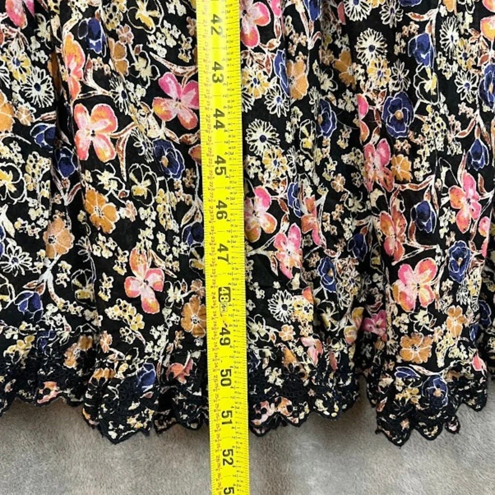Free People Milania Midi Dress Womens S Floral Flowy Boho Oversized Peasant